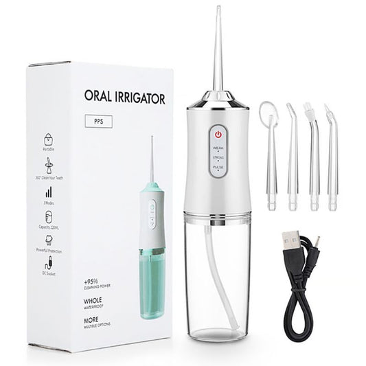 OralClean™ - Irrigador Bucal Recargable + 4 Boquillas de Regalo